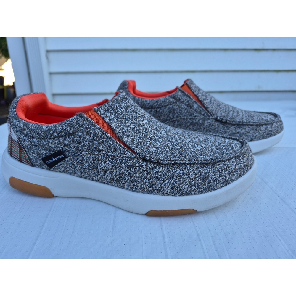 Orthocomfoot ZGBX02G Grey Knit Plaid Heel Slip On Loafers Shoes EU 40